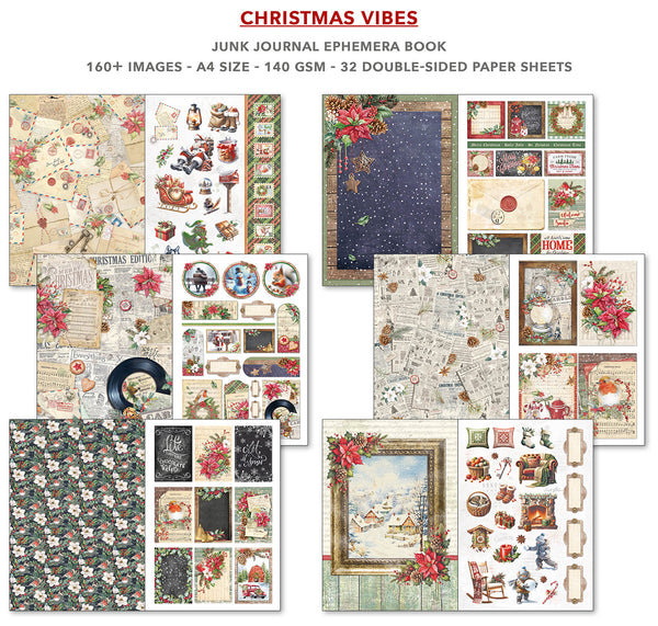 Christmas Vibes utklippsbok A4 (32 sider)