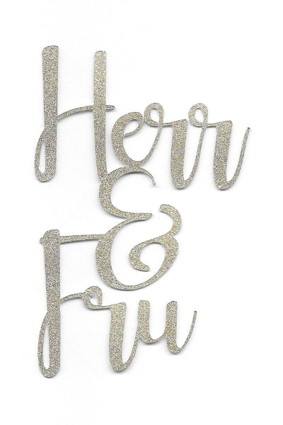 Die-cut ord "Herr & Fru" gull