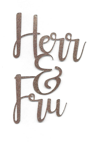 Die-cut ord "Herr & Fru" rosegold