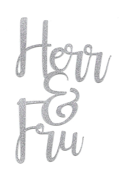 Die-cut ord "Herr & Fru" sølv