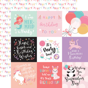 It's Your Birthday Girl: 4x4 Journaling Cards 12x12 mønsterpapir