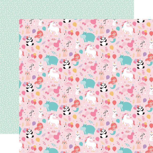 It's Your Birthday Girl: Girl Party Animals 12x12 mønsterpapir