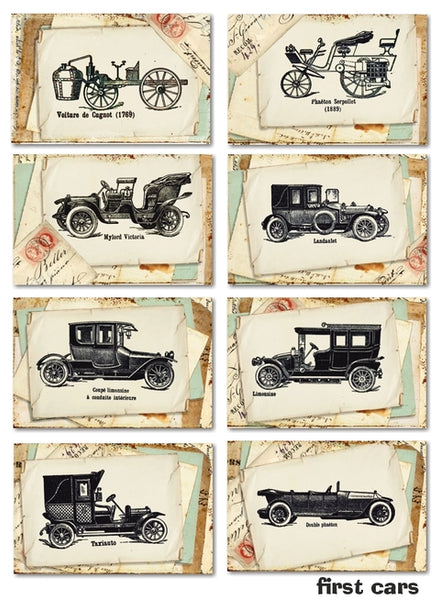 First Cars - MINI scrapbook papirer (24 stk)