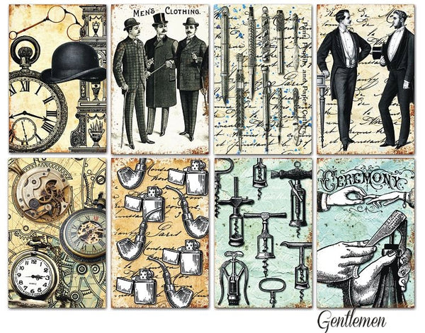 Gentlemen - MINI scrapbook papirer (24 stk)