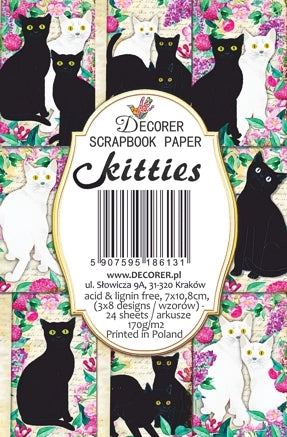 Kitties - MINI scrapbook papirer (24 stk)