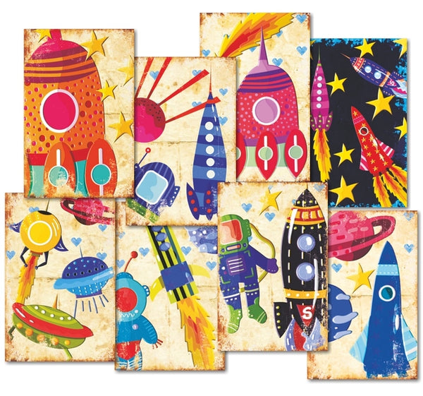 Spaceship - MINI scrapbook papirer (24 stk)