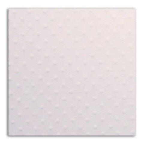 Mahé kartong - White embossed dots 12x12