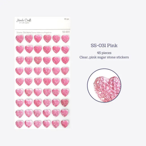 Rhinestone Stickers hjerte - Pink Sugar