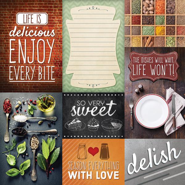 Delish Tags 12x12 dobbeltsidig papir