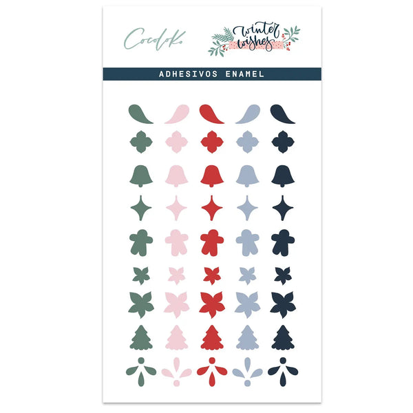 Winter wishes enamel dots