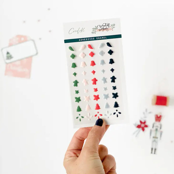 Winter wishes enamel dots