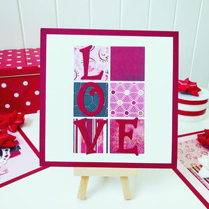 Valentine's card from patterned paper scraps