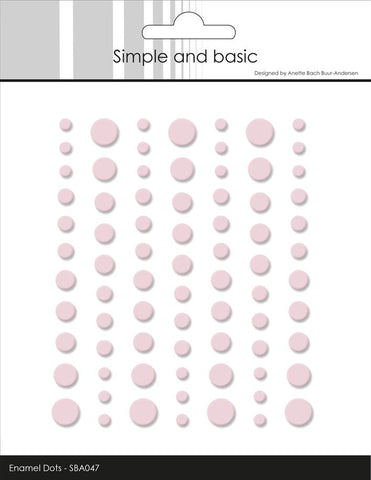 Matte enamel dots - Light pink (77 stk)