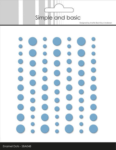 Matte enamel dots - Light blue (77 stk)