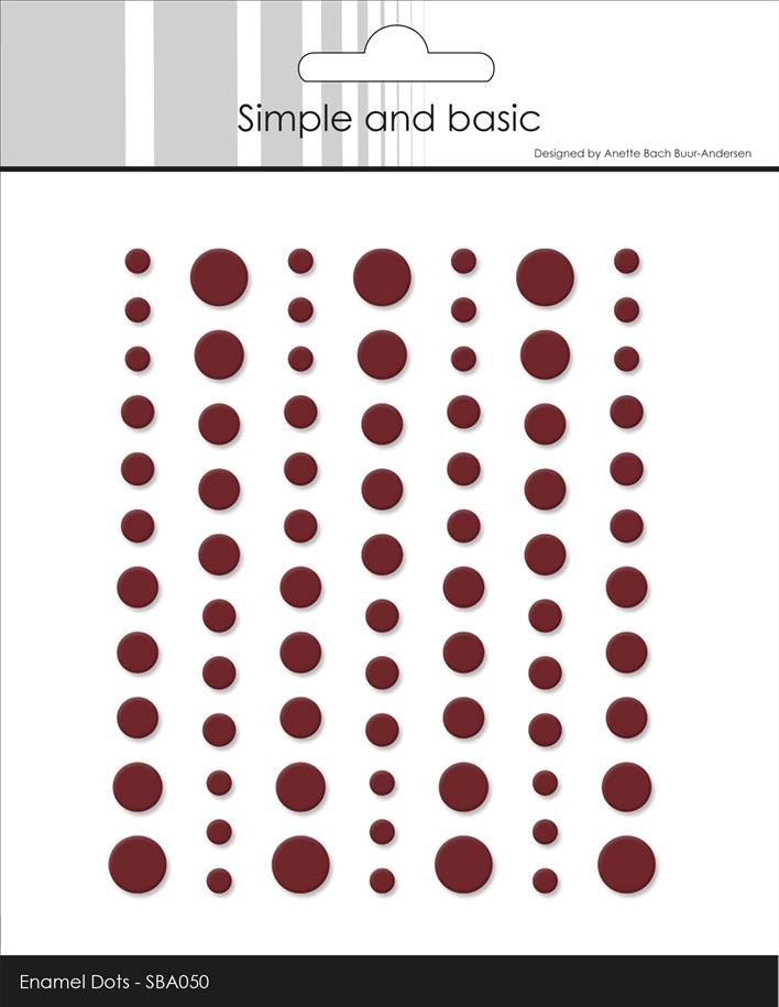Matte enamel dots - Wine red (77 stk)