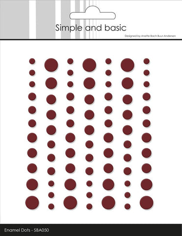 Matte enamel dots - Wine red (77 stk)