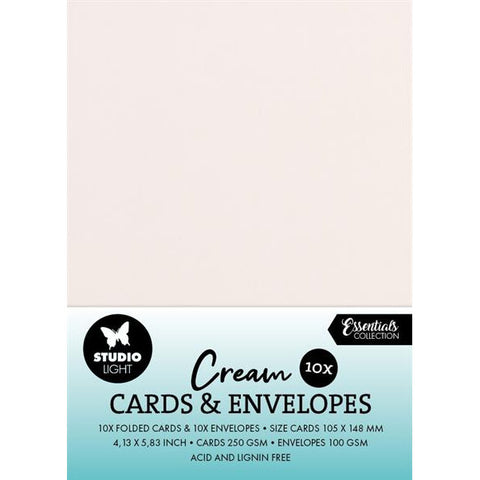 Kort & konvolutter A6 creme (10 stk)
