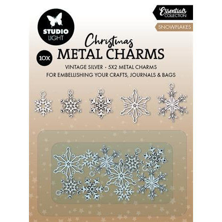 Metal charms - Snowflakes (10 stk)