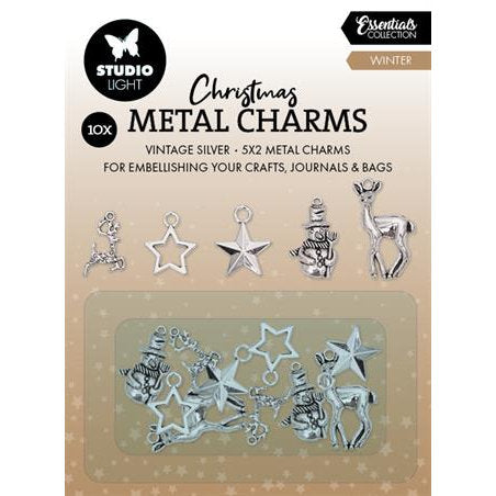 Metal charms - Winter elements (10 stk)