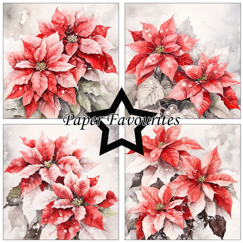 Paper Favourites Poinsettia 15x15 cm (24 ark)
