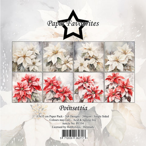 Paper Favourites Poinsettia 15x15 cm (24 ark)