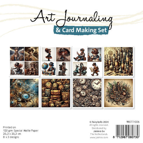 Art Journaling & Card Making sett Steampunk 20,3x20,3 cm (24 ark)