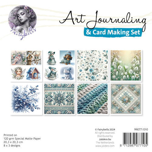 Art Journaling & Card Making sett Vinter blå 20,3x20,3 cm (24 ark)