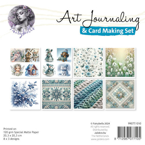 Art Journaling & Card Making sett Vinter blå 20,3x20,3 cm (24 ark)