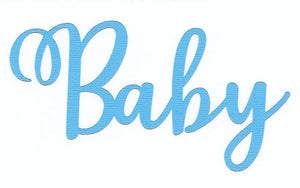 Die-cut word "Baby" blue