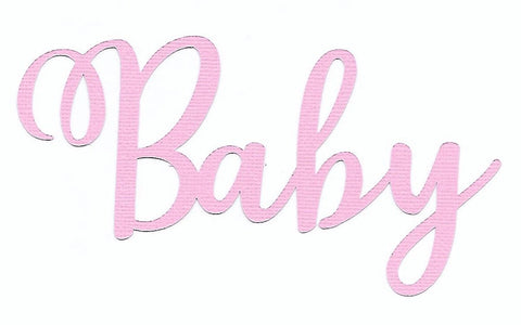 Die-cut word "Baby" light pink