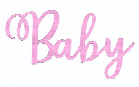 Die-cut word "Baby" pink