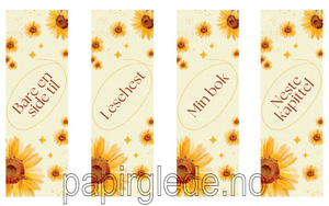 Bookmark set sunflower 4 pcs 5x15 cm (pdf file)