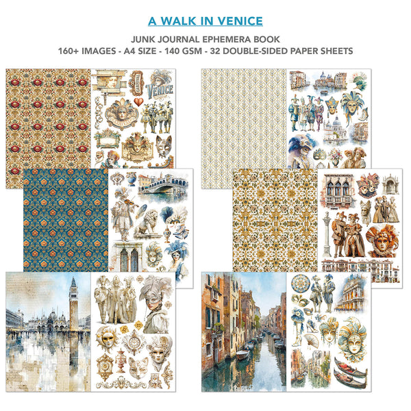 A Walk in Venice utklippsbok A4 (32 sider)