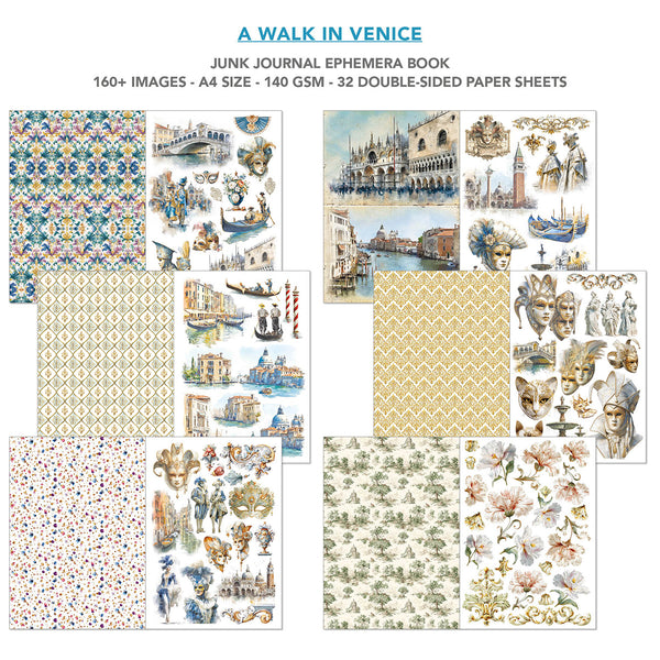 A Walk in Venice utklippsbok A4 (32 sider)