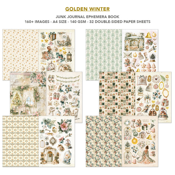 Golden Winter utklippsbok A4 (32 sider)
