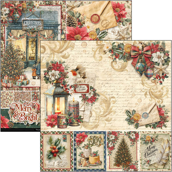 Merry & Bright paper pad 8x8 (12-pk)
