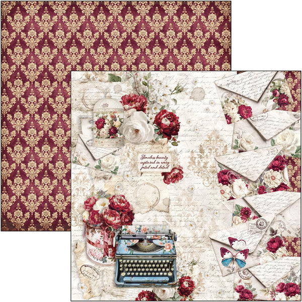 Bohemian Burgundy paper pad 8x8 (12-pk)