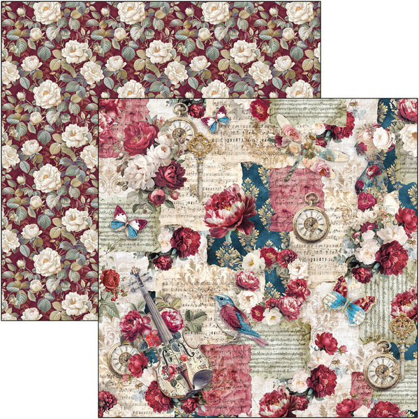 Bohemian Burgundy paper pad 8x8 (12-pk)
