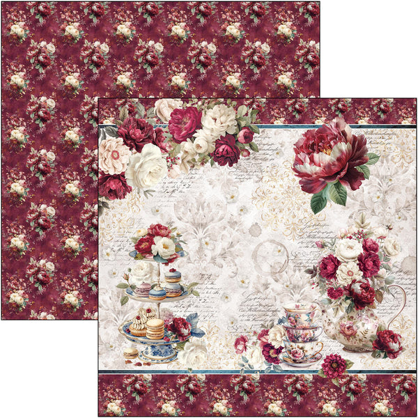 Bohemian Burgundy paper pad 8x8 (12-pk)