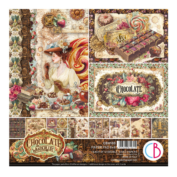 Chocolate Wanderlust paper pad 8x8 (12-pk)