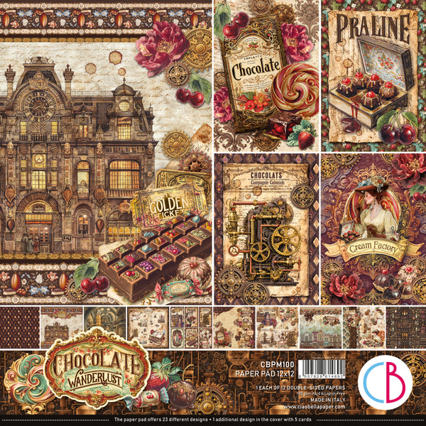 Chocolate Wanderlust paper pad 12x12 (12-pk)