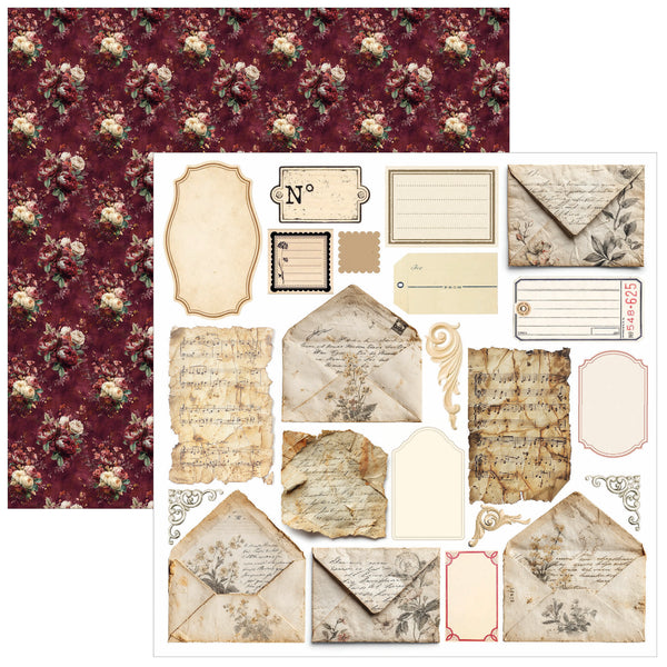 Bohemian Burgundy fussy cut pad 6x6 (24-pk)