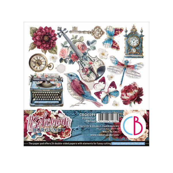 Bohemian Burgundy fussy cut pad 6x6 (24-pk)