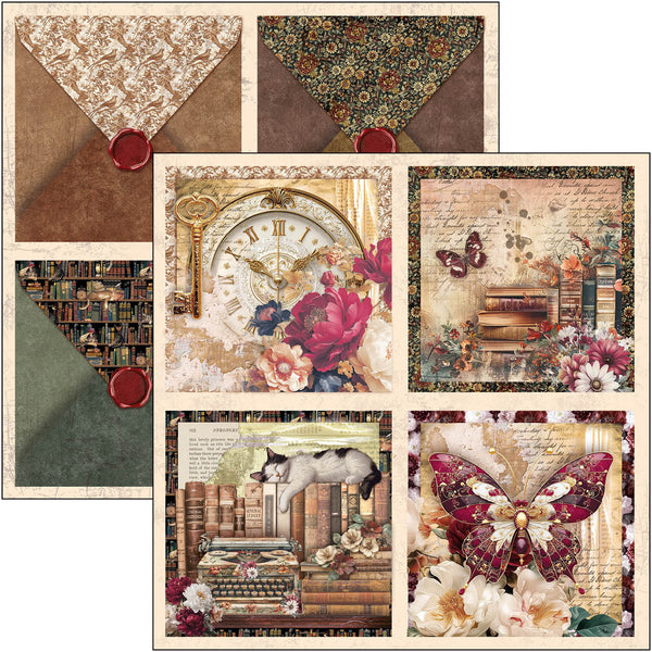 Book Lovers patterns pad 12x12 (8-pk + 1 ekstra spesialark)
