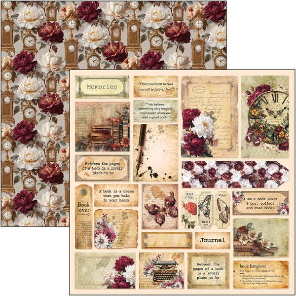 Book Lovers patterns pad 12x12 (8-pk + 1 ekstra spesialark)