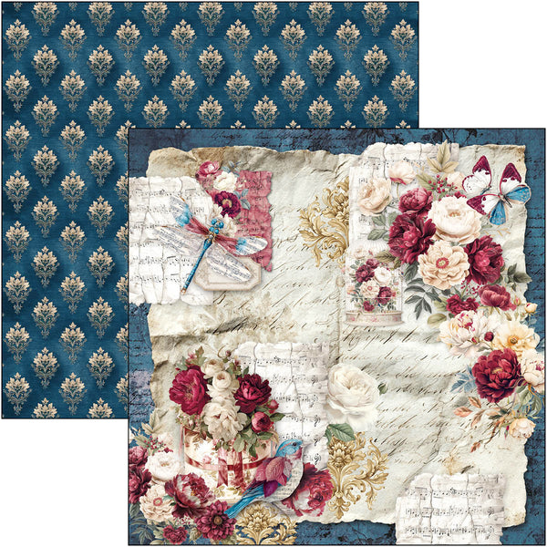 Bohemian Burgundy patterns pad 12x12 (8-pk)