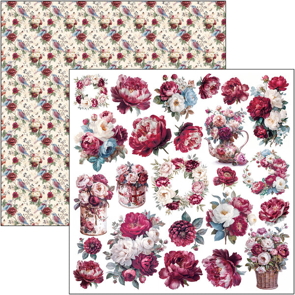 Bohemian Burgundy patterns pad 12x12 (8-pk)