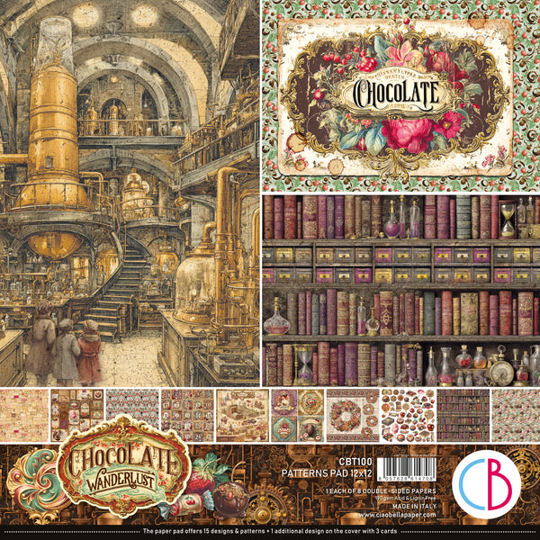 Chocolate Wanderlust patterns pad 12x12 (8-pk)