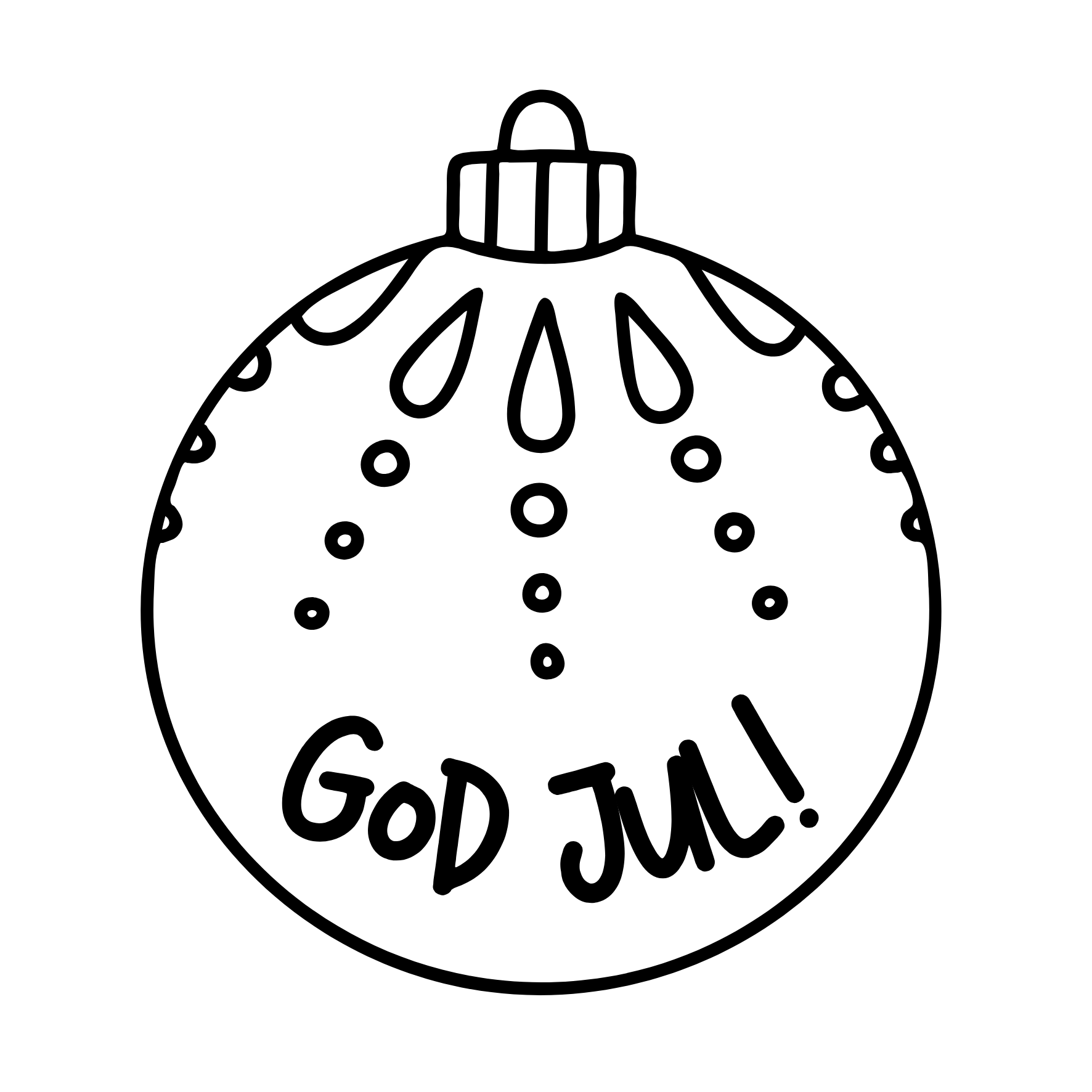 Merry Christmas Bauble (digital stamp)