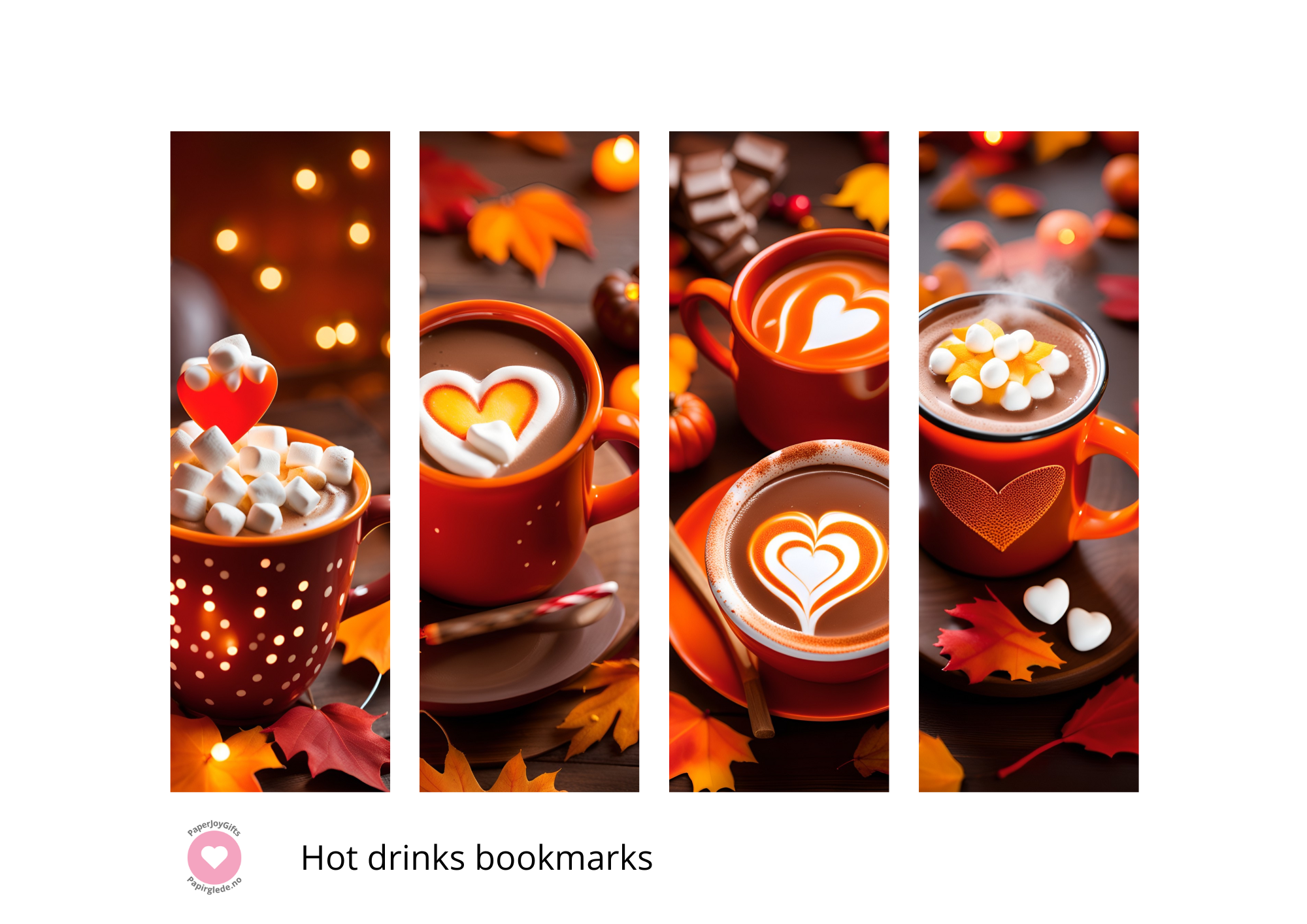 Hot Drinks Bookmark Set (clip sheet, pdf file)